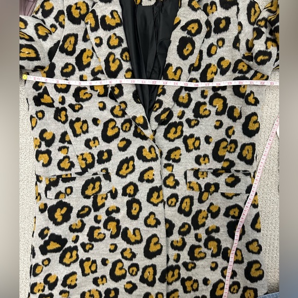 Brave Soul Leopard Print Tall Edie Tailored Long Jacket - Picture 6 of 10